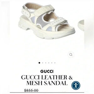 GUCCI LEATHER &
MESH SANDAL AGURU TREK